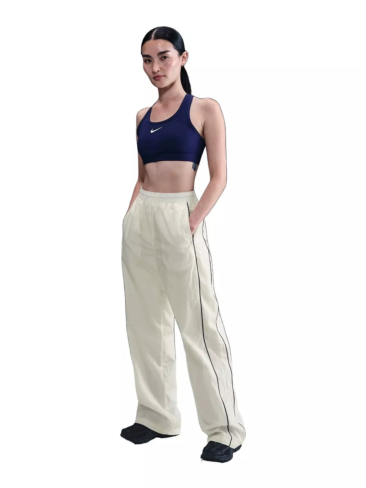 Women's Windrunner High-Waisted Woven Open-Hem Pants -Sail - 4