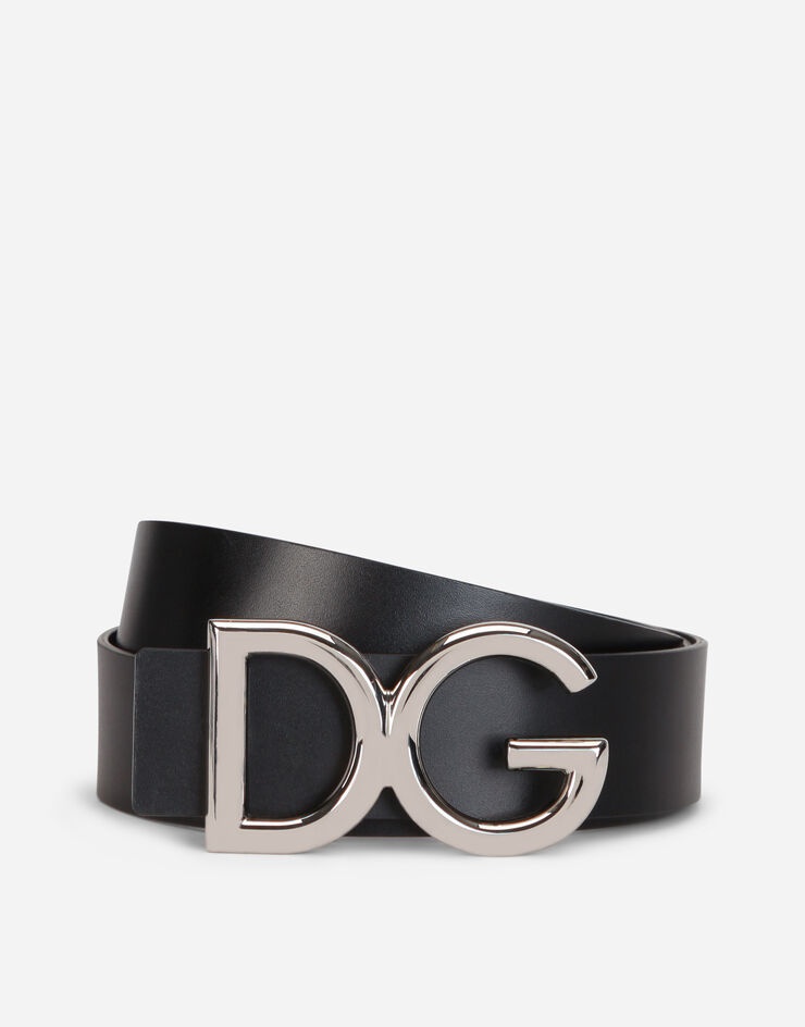 Leather belt with DG logo - 1