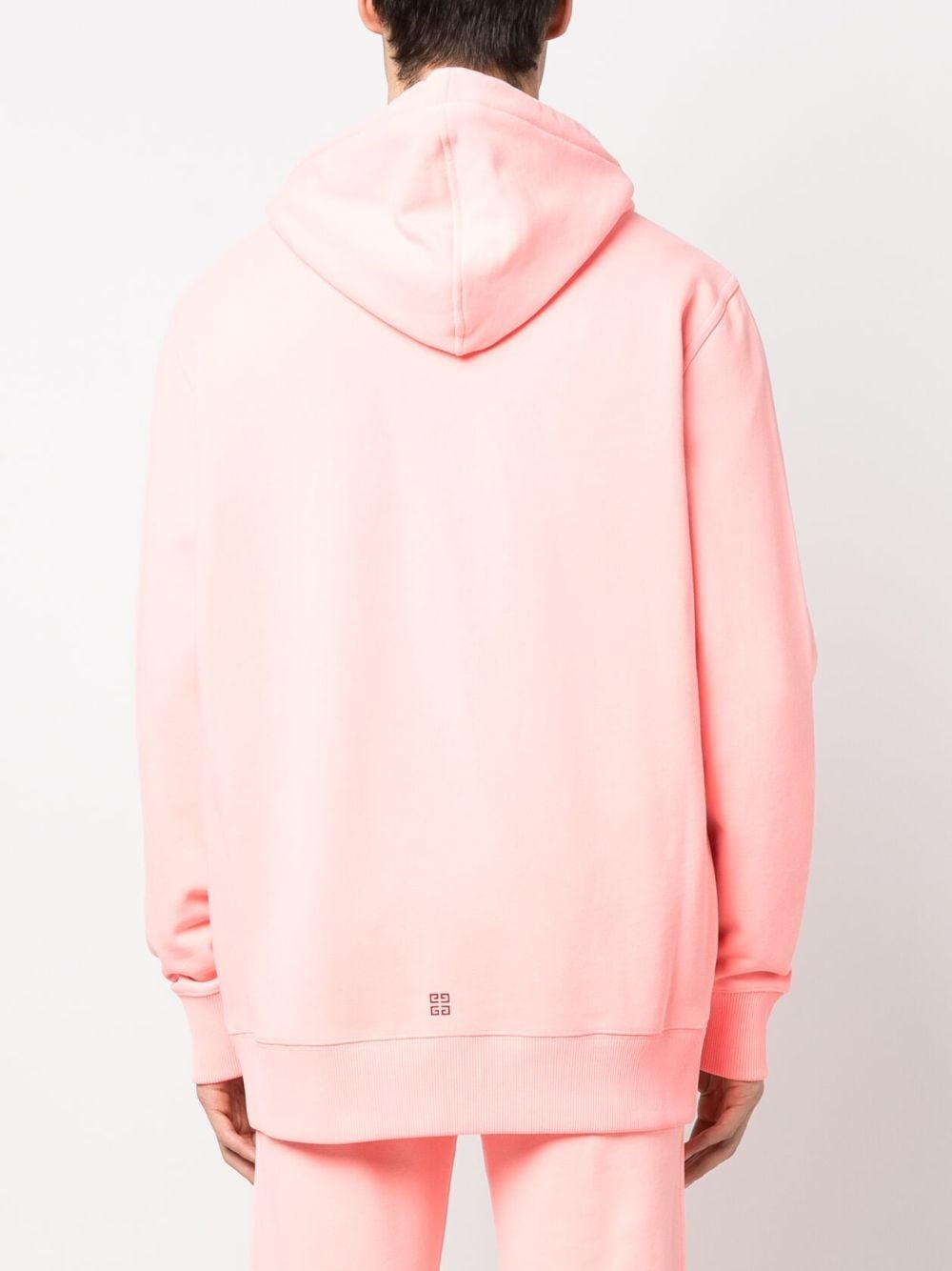 logo-embroidered cotton hoodie - 4