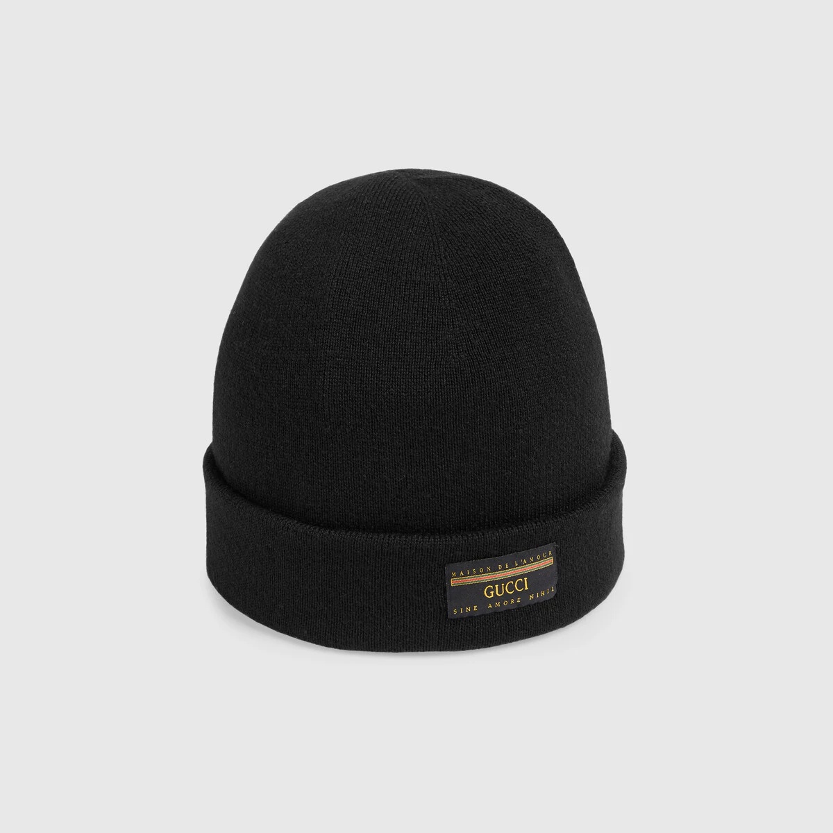 Wool hat with Gucci label - 1