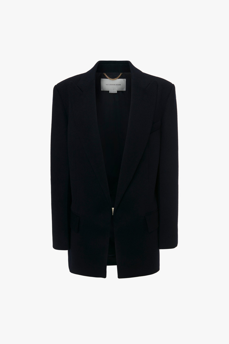 Peak Lapel Jacket In Midnight 1
