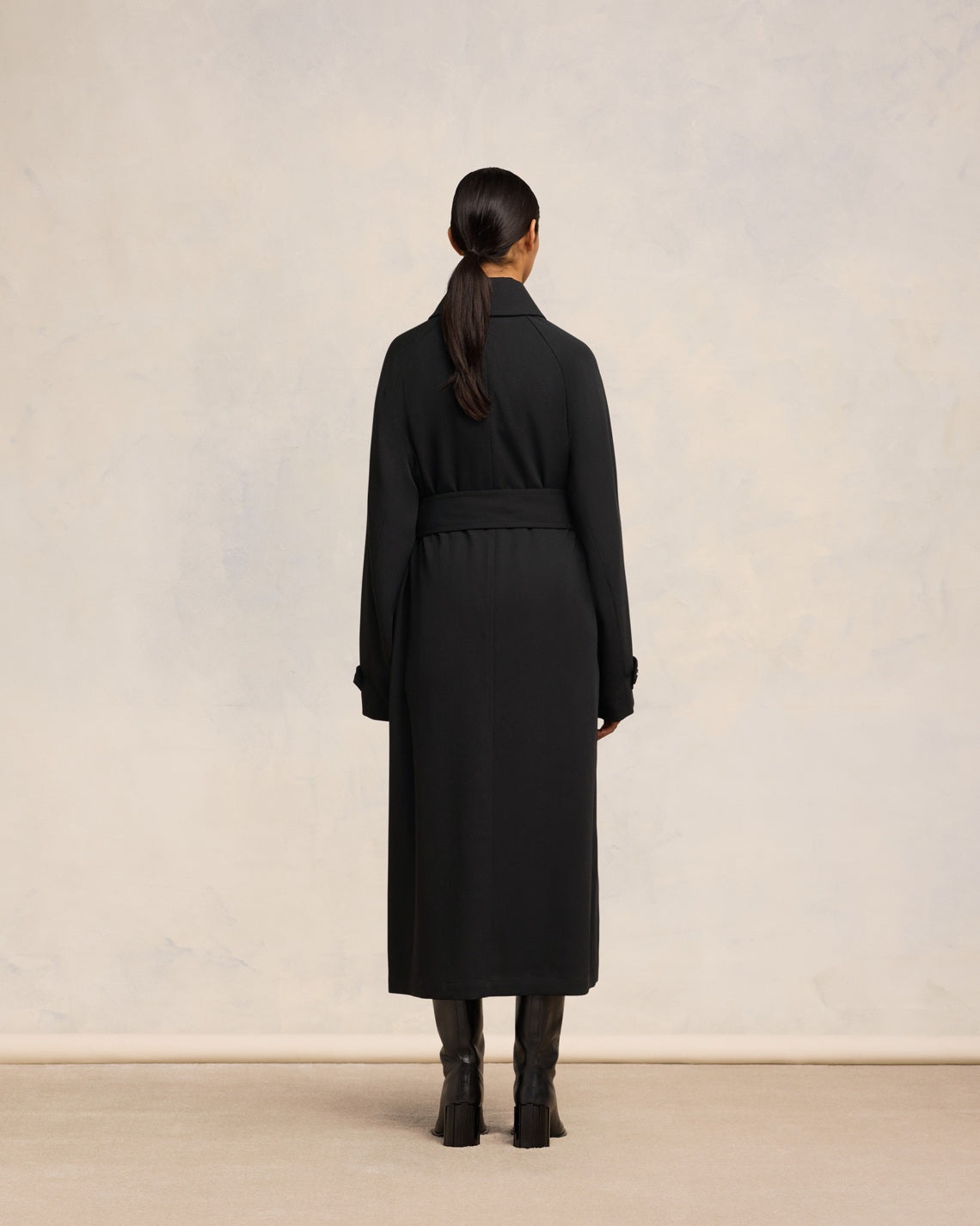 LONG BELTED COAT - 5