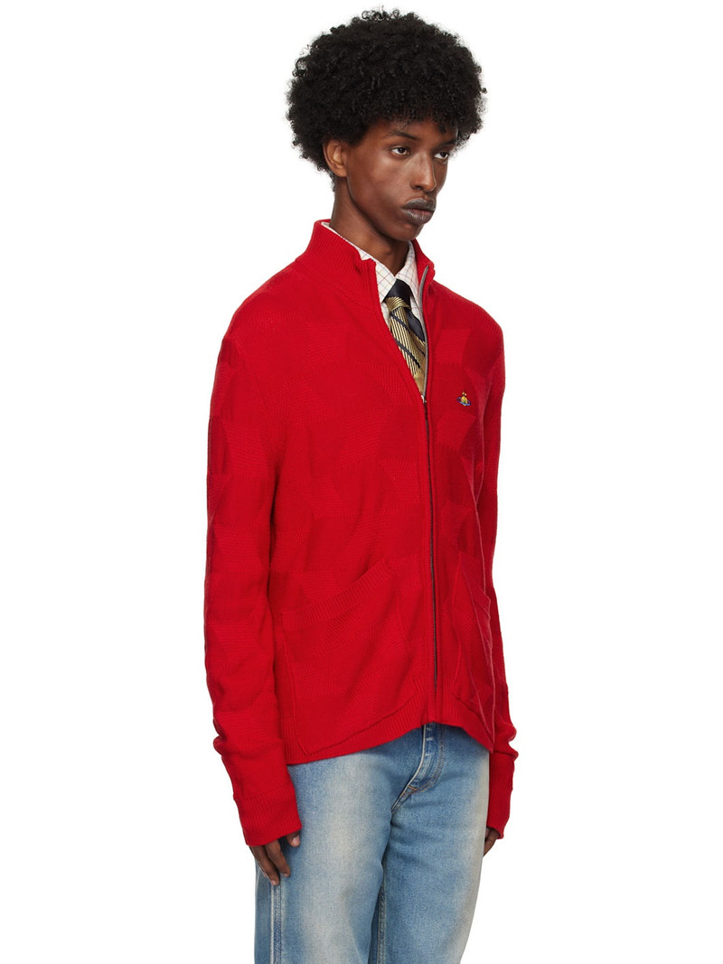 Vivienne Westwood Red Fisherman Zip-Up Sweater outlook