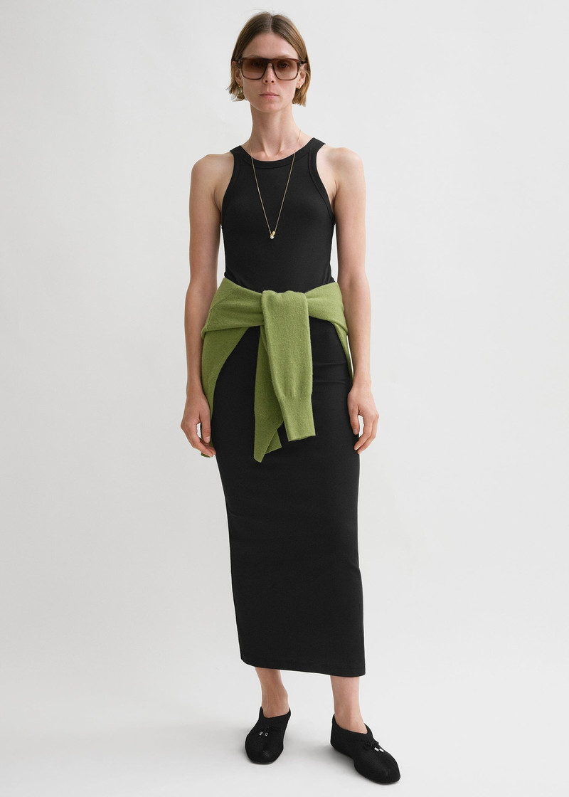 Totême Curved rib tank dress black outlook