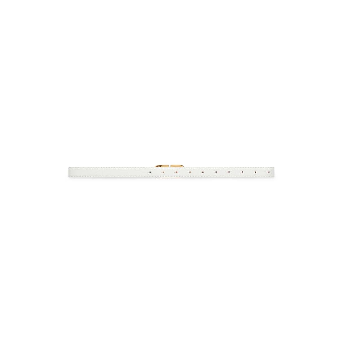 Women's Bb Hourglass Thin Belt Crocodile Embossed in White - 2