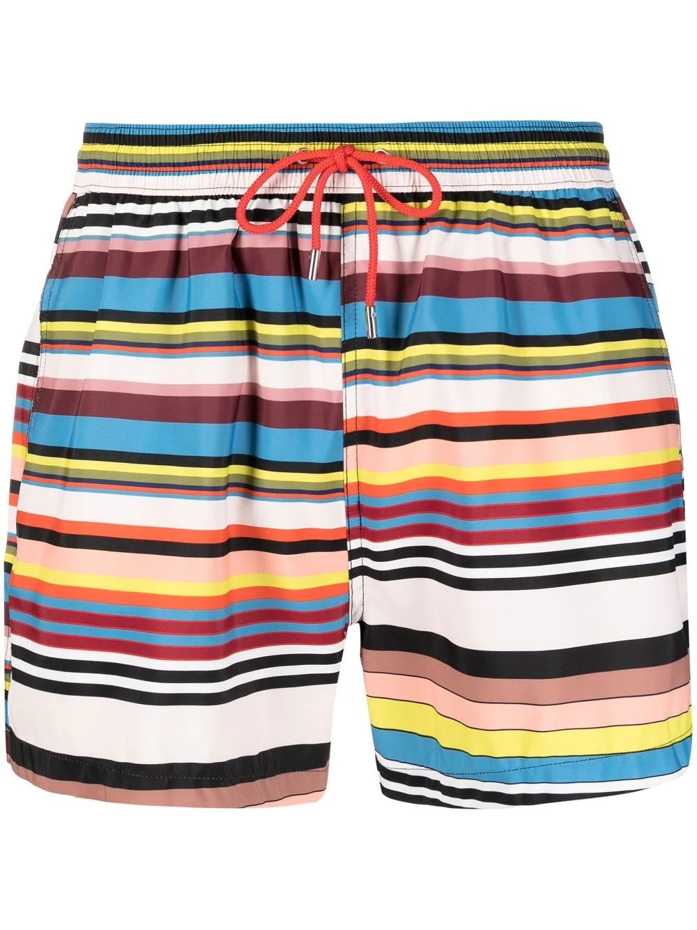 stripe-print three-pocket swim shorts - 1