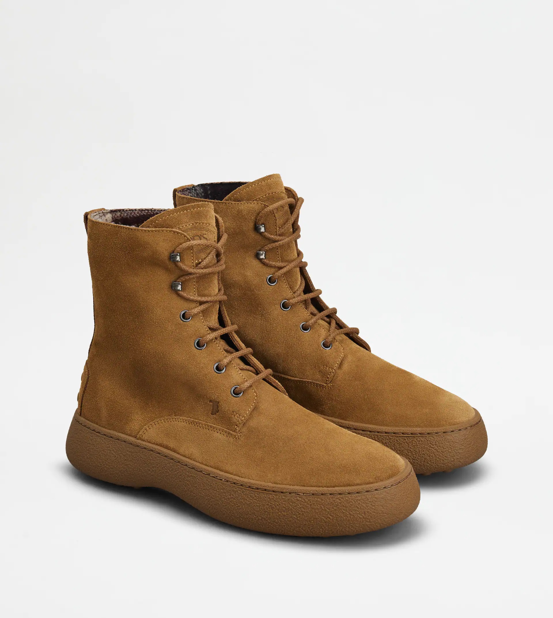 TOD'S W. G. LACE-UP ANKLE BOOTS IN SUEDE - BROWN - 4