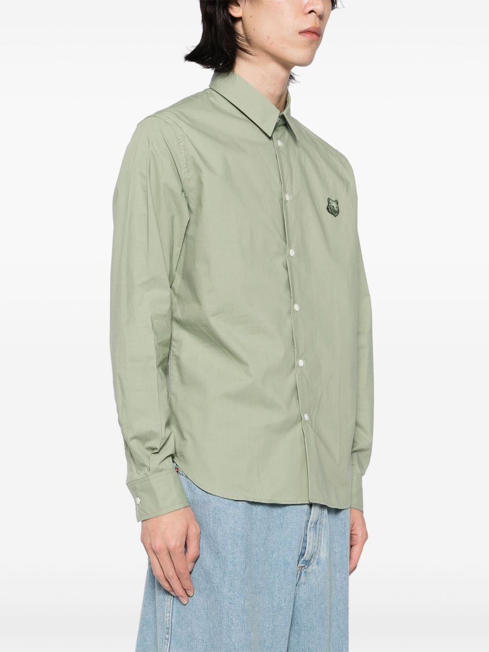 Tonal Fox head patch shirt - 3
