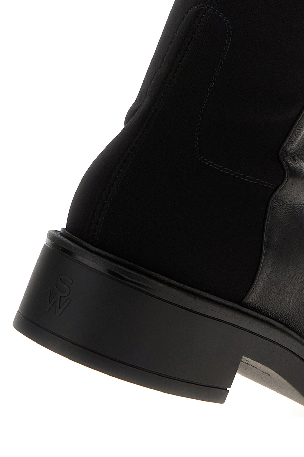 Black nappa leather and fabric Celia boots - 4
