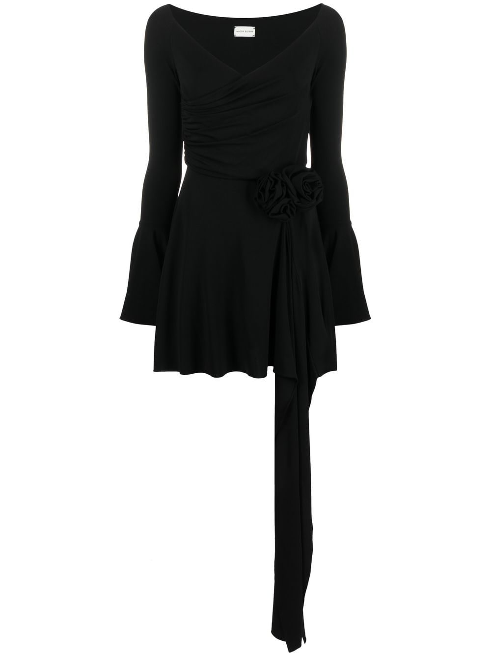 rose-appliquÃ© fluted dress - 1