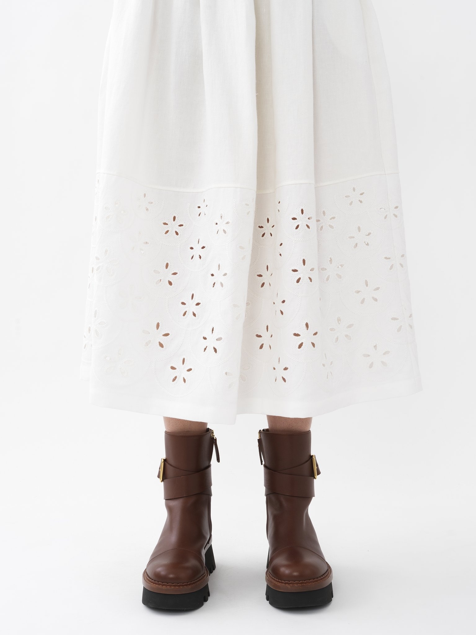 EMBROIDERED MID-LENGTH SKIRT - 5
