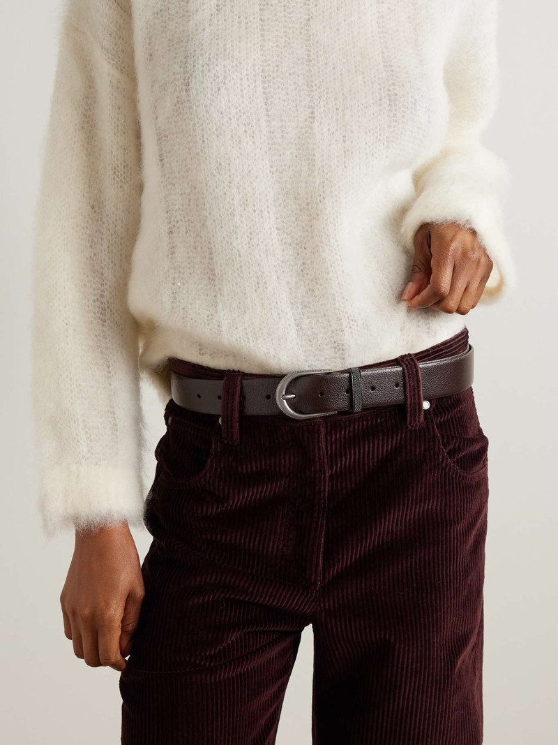 Brunello Cucinelli Leather belt Dark brown outlook