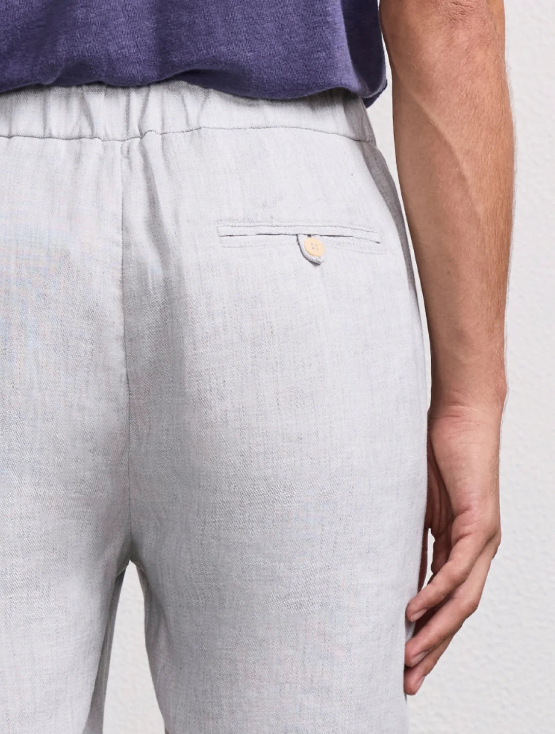 Felipe Linen Shorts Light Mélange Grey - 3