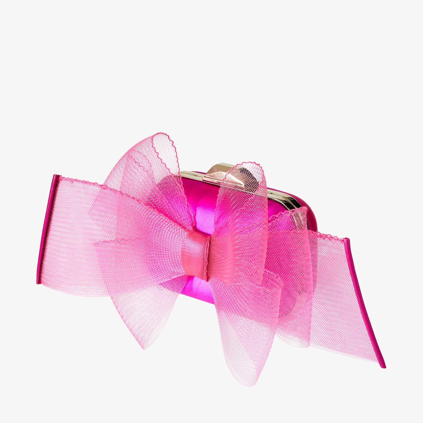 Micro Cloud
Fuchsia Satin Mini Bag with Aveline Bow - 6