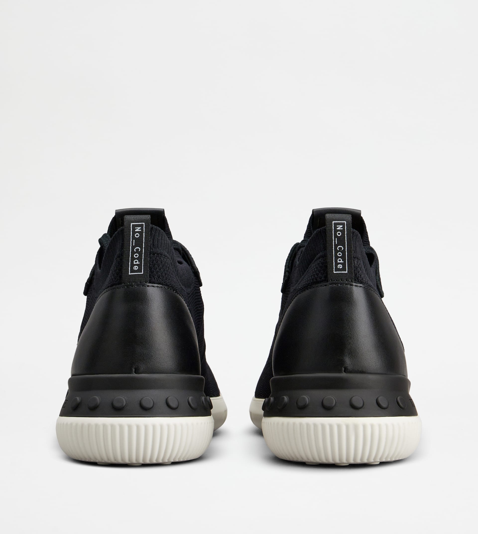 NO_CODE KNIT IN TECHNICAL FABRIC AND LEATHER - BLACK - 2