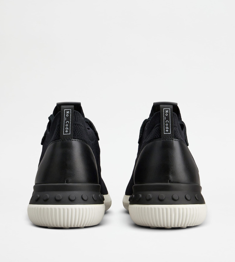 Tod's NO_CODE KNIT IN TECHNICAL FABRIC AND LEATHER - BLACK outlook