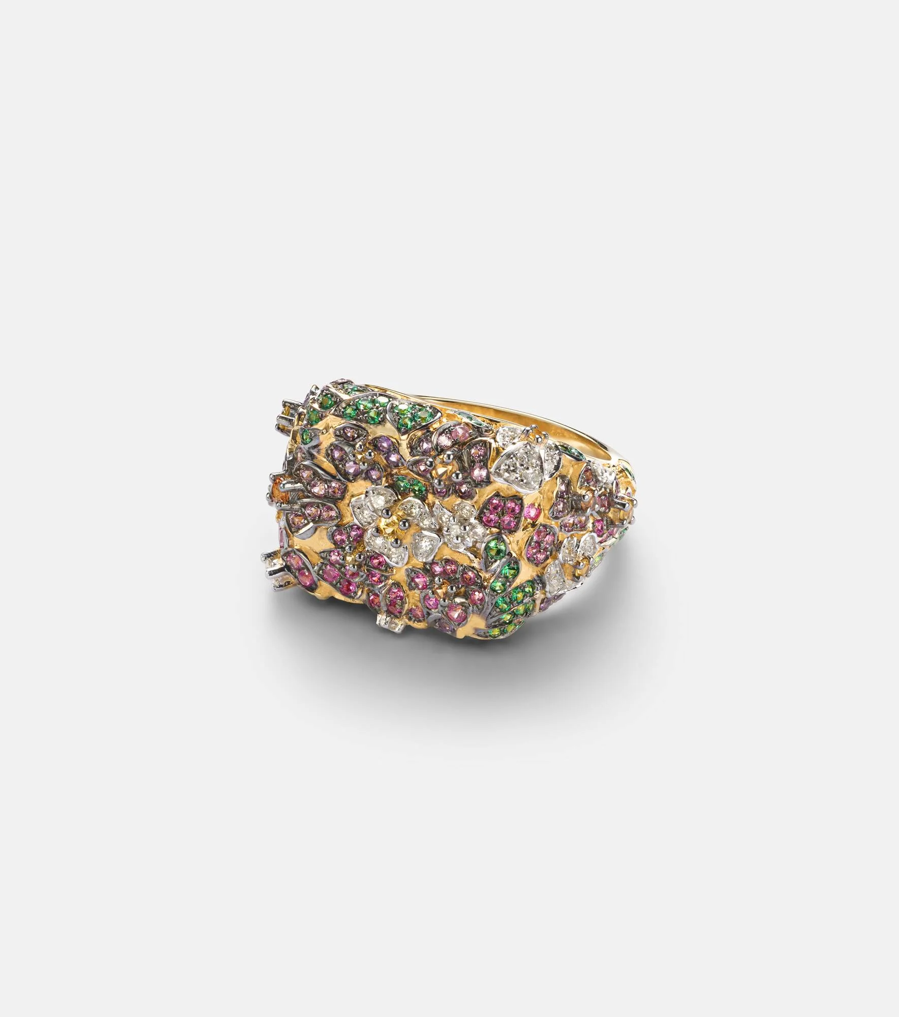 Jolie Fleur 9kt gold ring with gemstones - 1