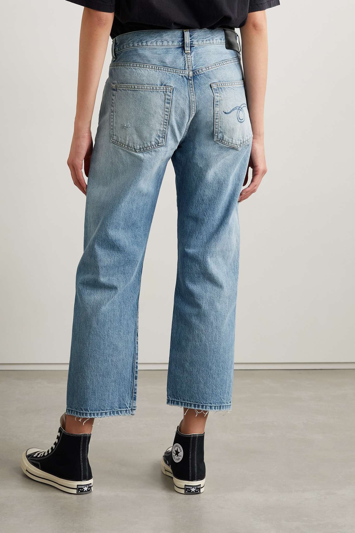 Distressed low-rise boyfriend jeans - 4