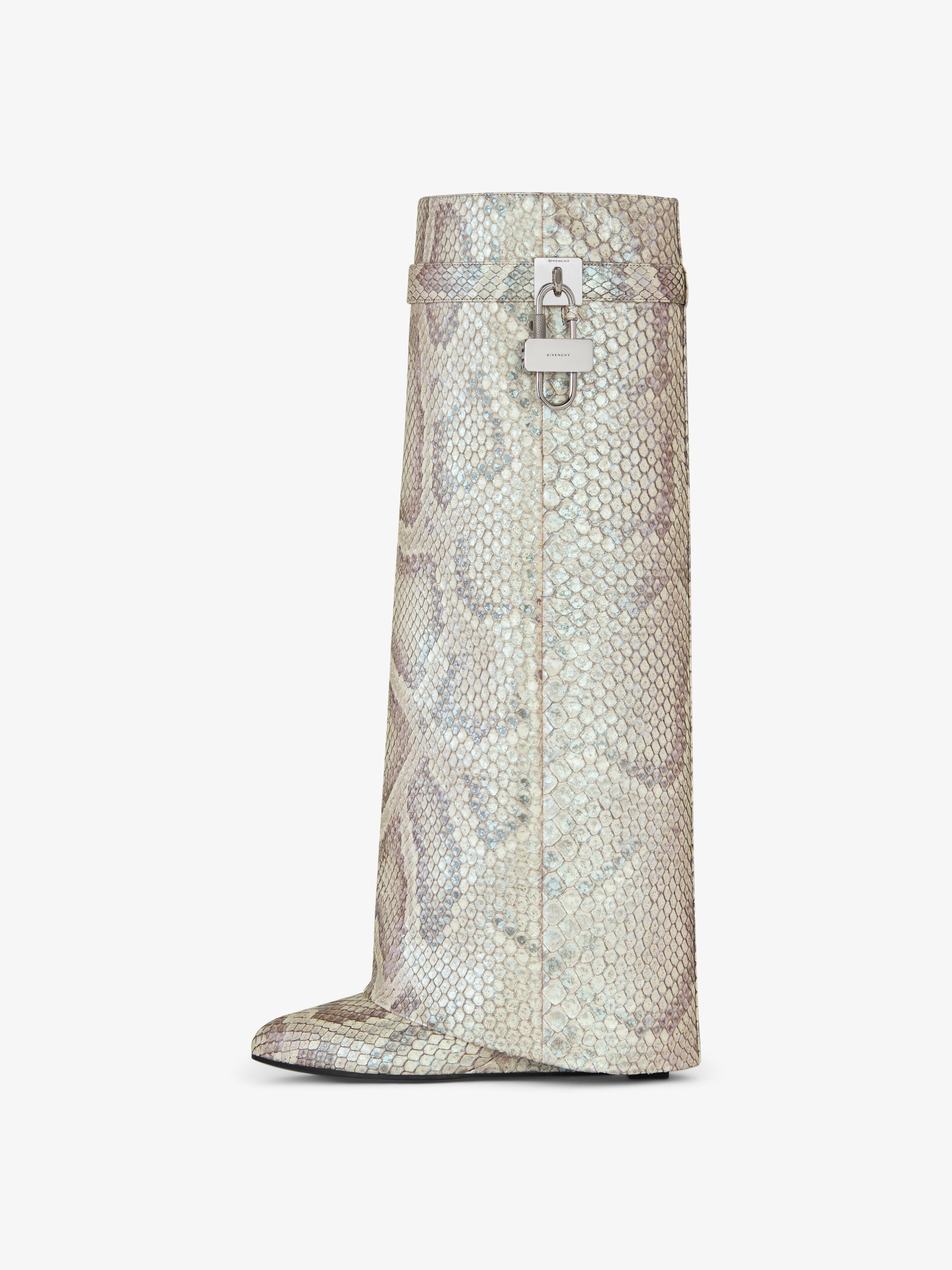 SHARK LOCK BOOTS IN PYTHON WITH PEARL EFFECT - 4