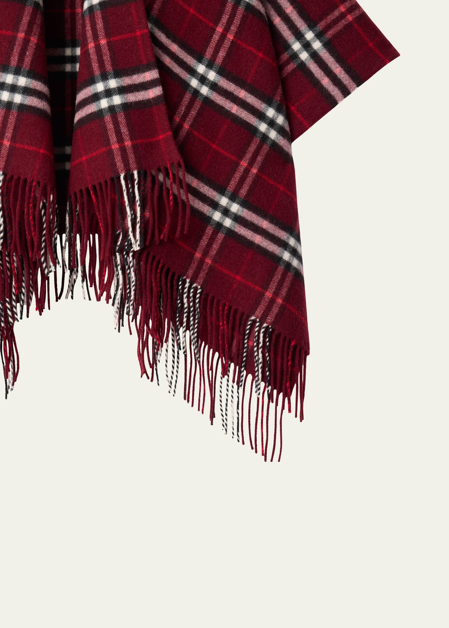 Charlotte Check Wool Cashmere Cape - 2