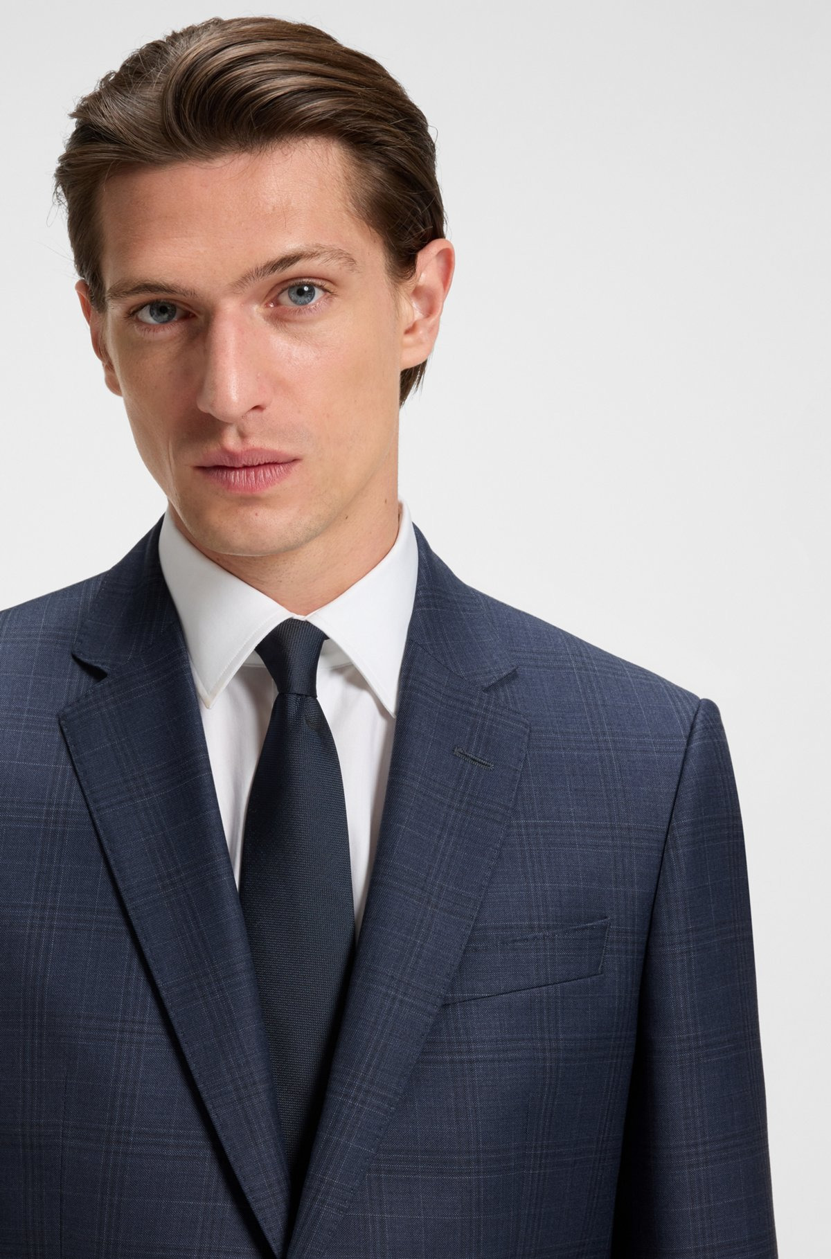 SLIM-FIT THREE-PIECE SUIT IN CHECKED WOOL - 4