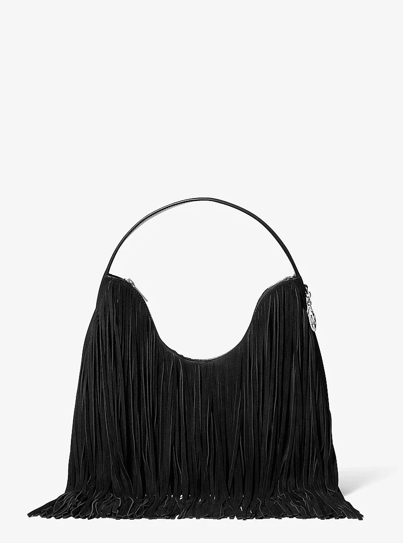 Nayla Medium Frayed Suede Hobo Shoulder Bag - 1