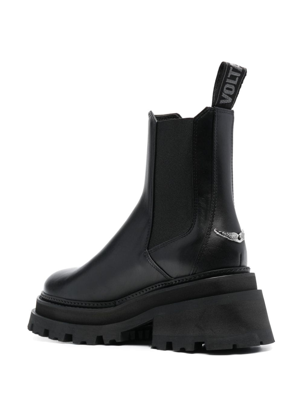 round-toe leather ankle boots - 3