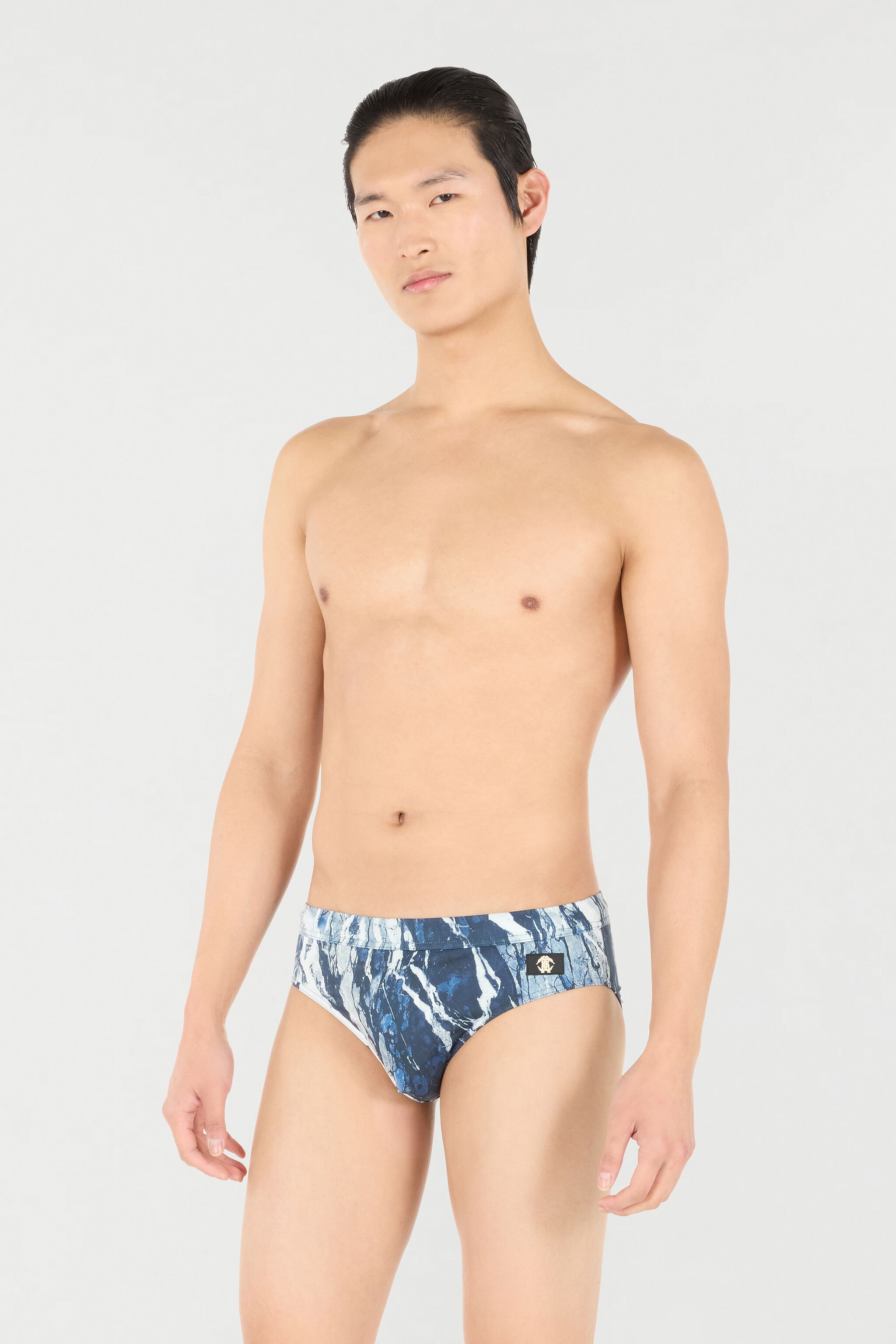 Marble-Print Swim Briefs - 3