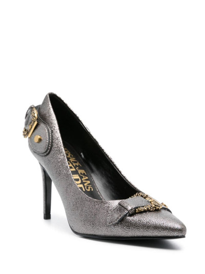 VERSACE JEANS COUTURE buckle-embellished metallic-effect pumps outlook