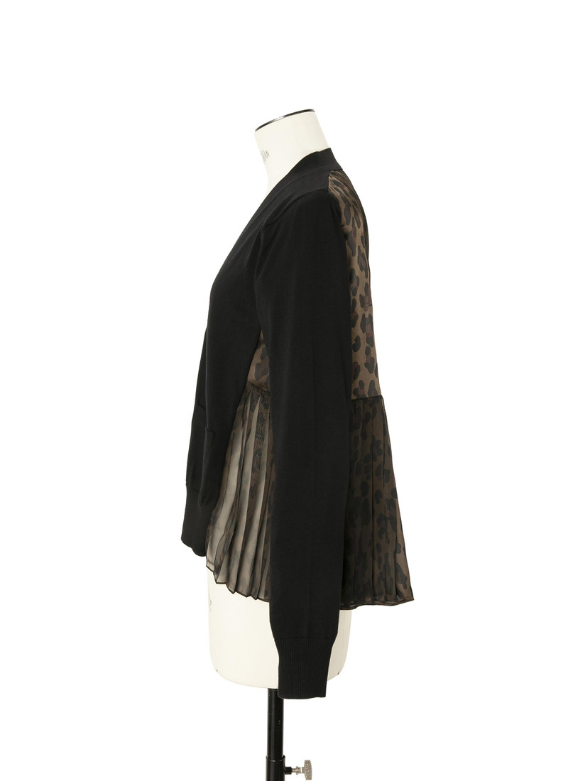 sacai Leopard Print x Knit Cardigan outlook