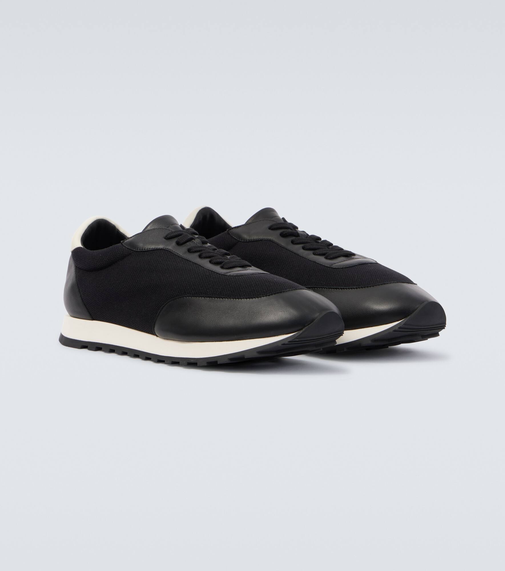 Owen leather-trimmed sneakers - 5