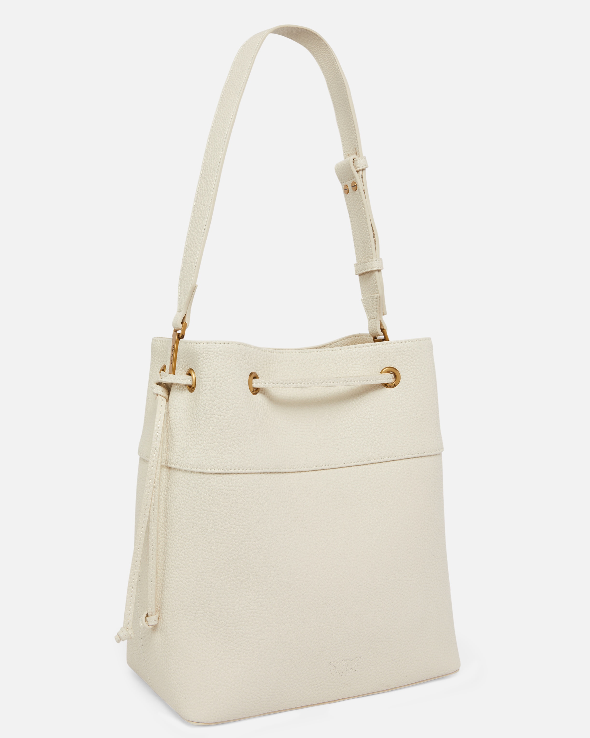 LEATHER BUCKET BAG WITH SHOULDER STRAP - 2