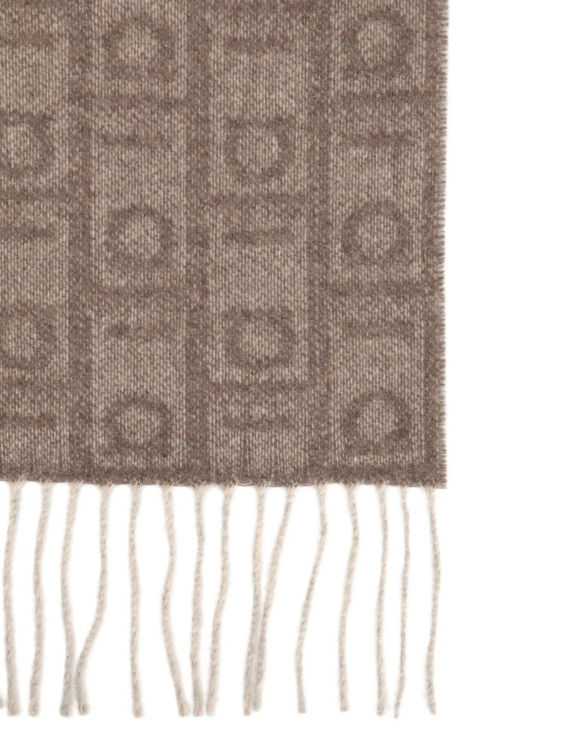 FERRAGAMO fringe-detail geometric-pattern scarf outlook
