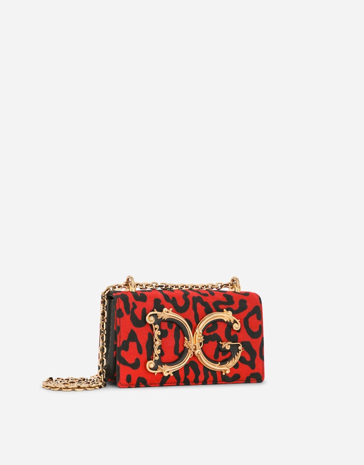 Leopard-print brocade DG Girls phone bag - 3