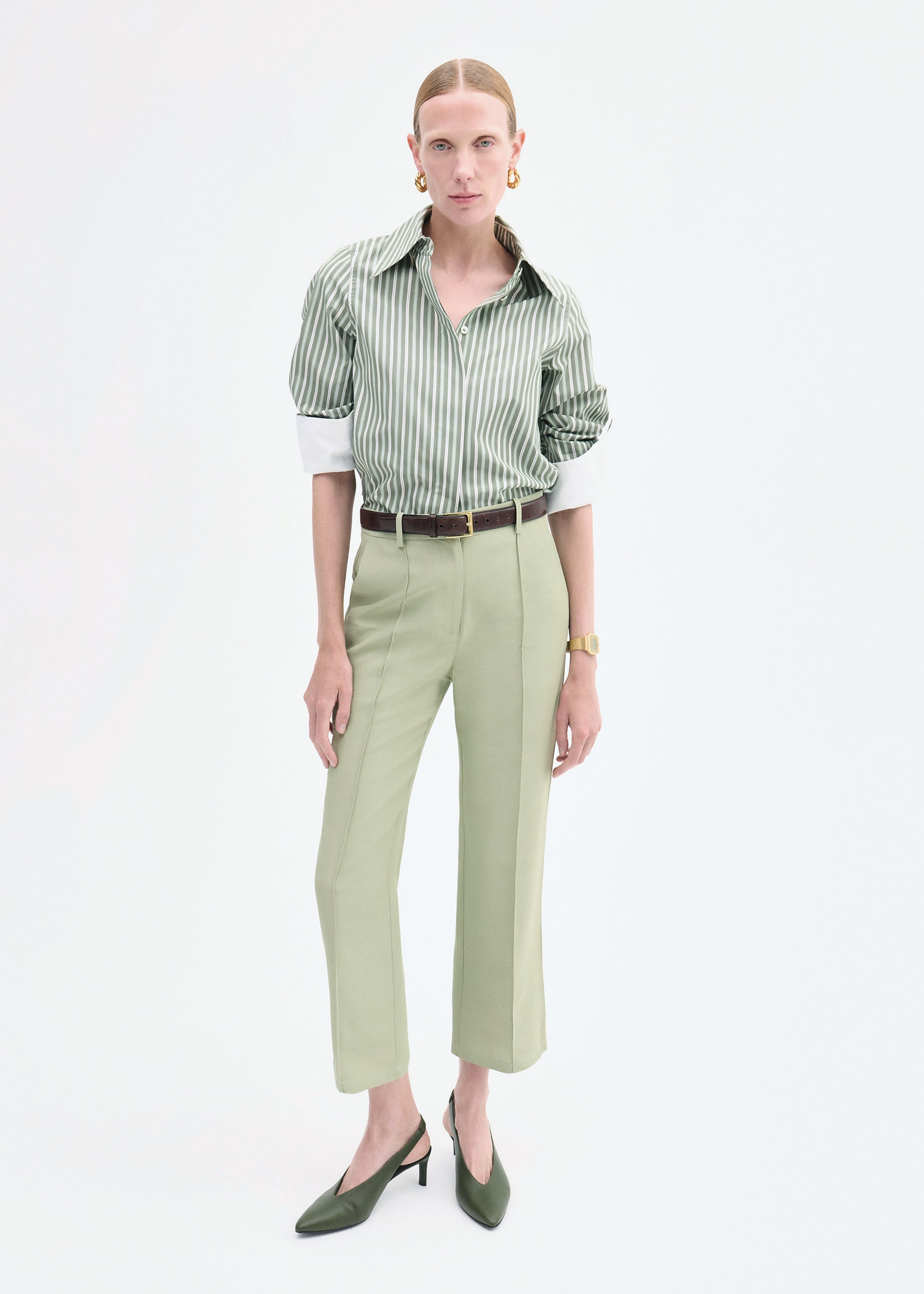 Fitted Shirt in Striped Poplin - 3