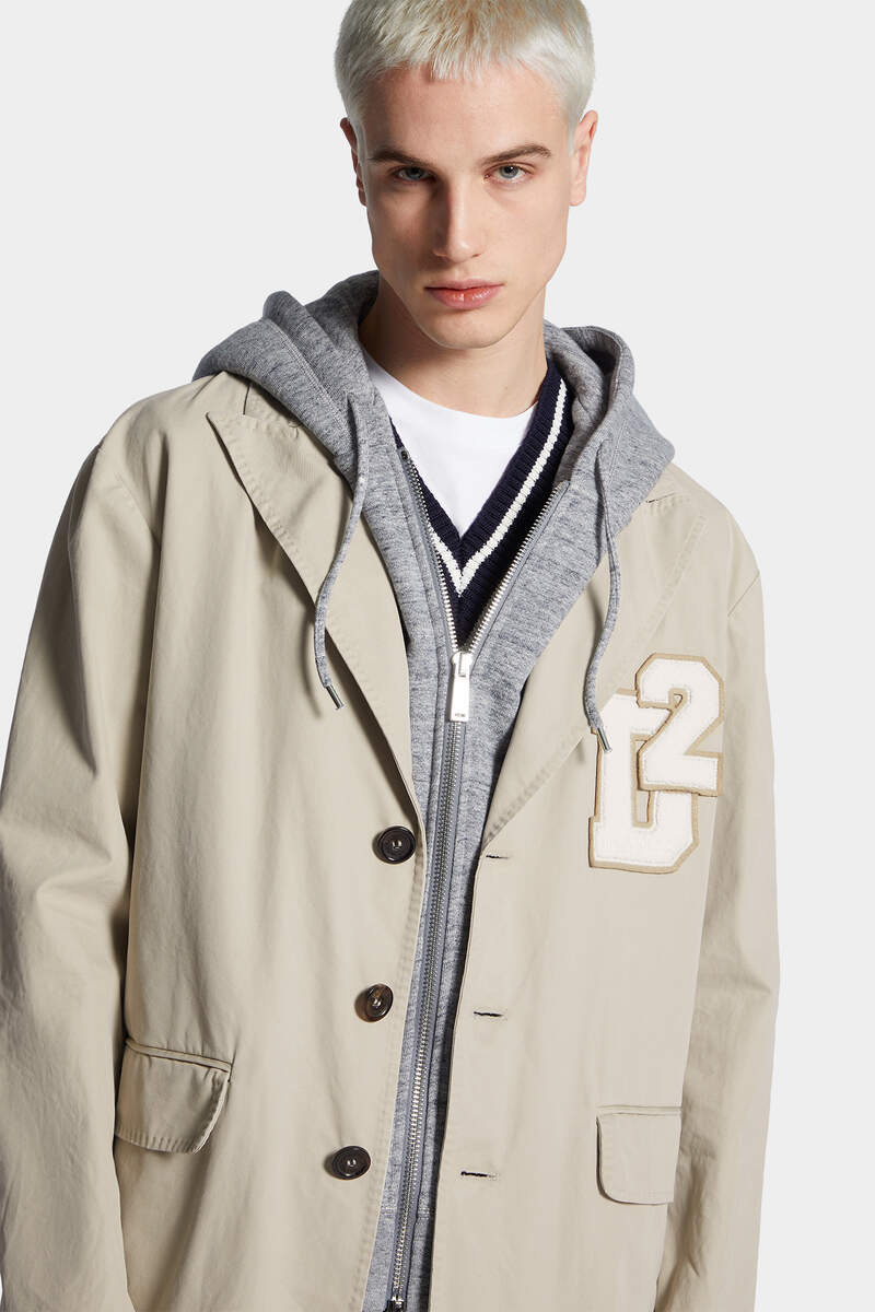 HOODED WASHED COAT - 5