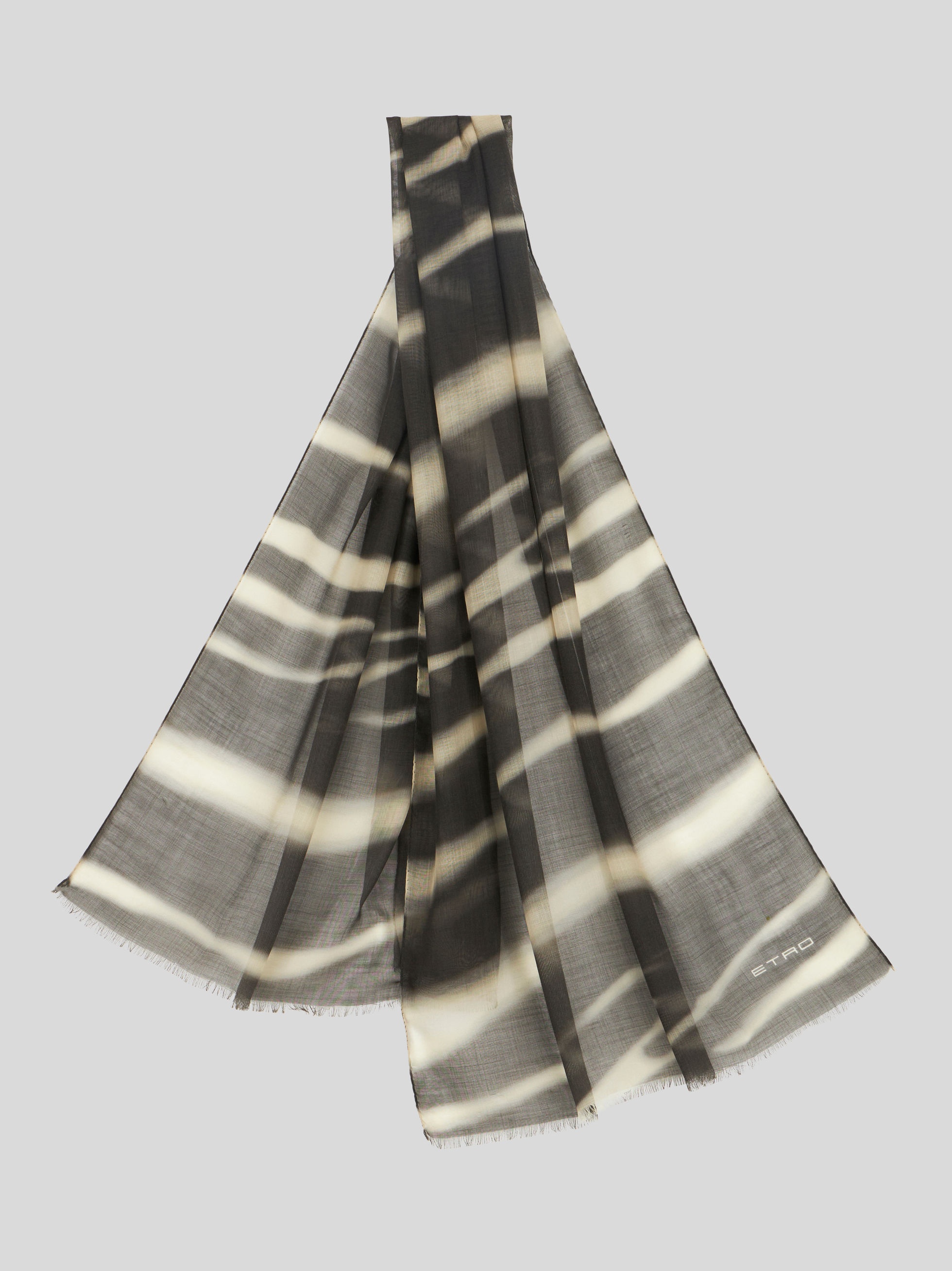 GEOMETRIC PRINT CASHMERE SCARF - 1