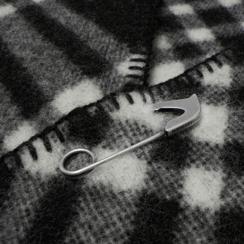 Check Wool Hooded Scarf 6