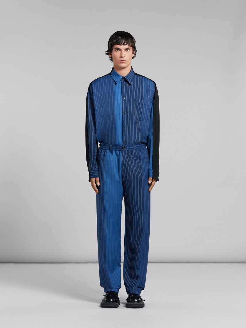 BLUE DÉGRADÉ PINSTRIPE TRACK PANTS - 2