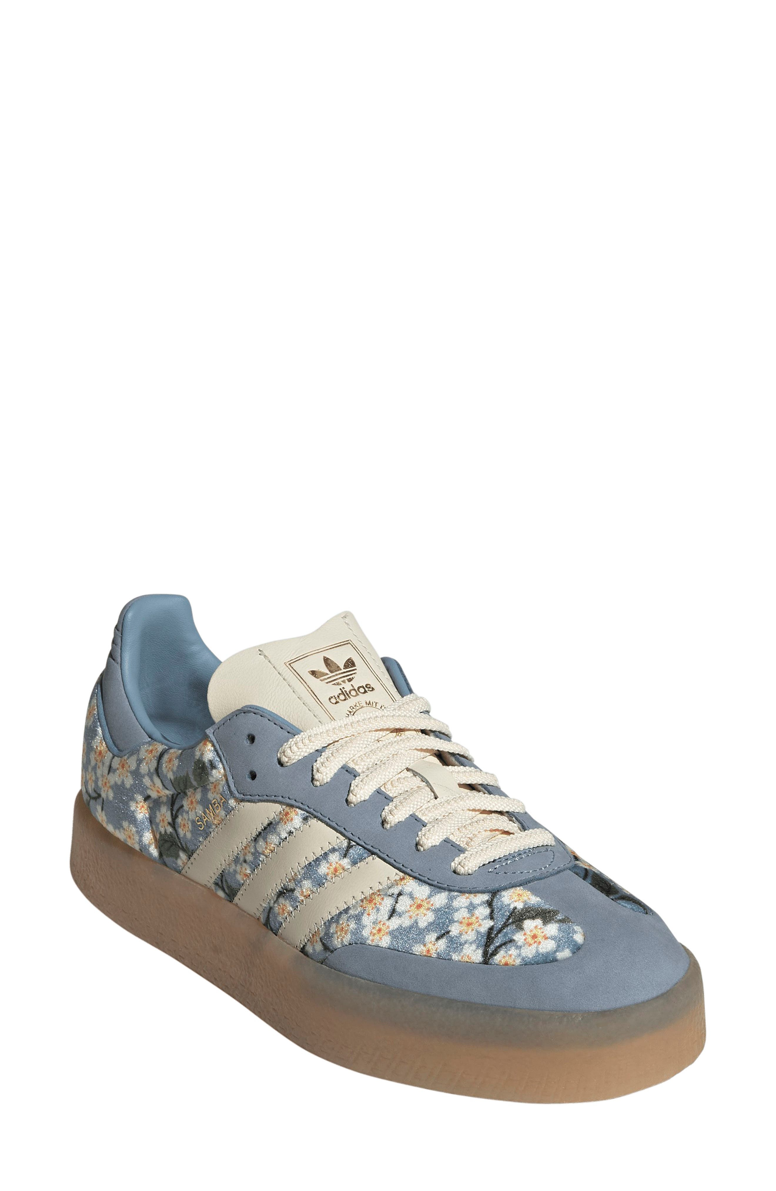 adidas x Liberty London Sambae Sneaker in Blue/Cream White/Metallic at Nordstrom - 1