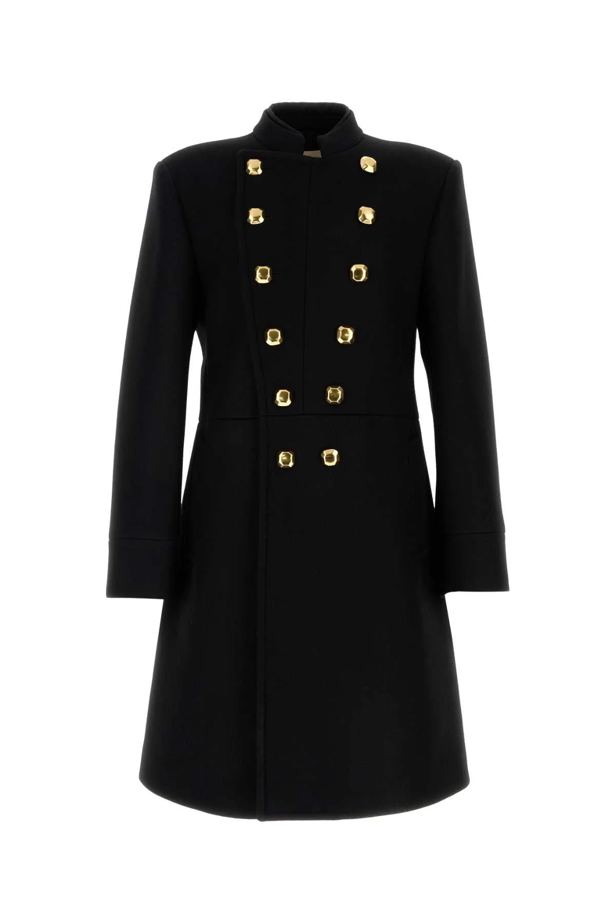 Valentino Garavani Men Black Wool Blend Coat - 1