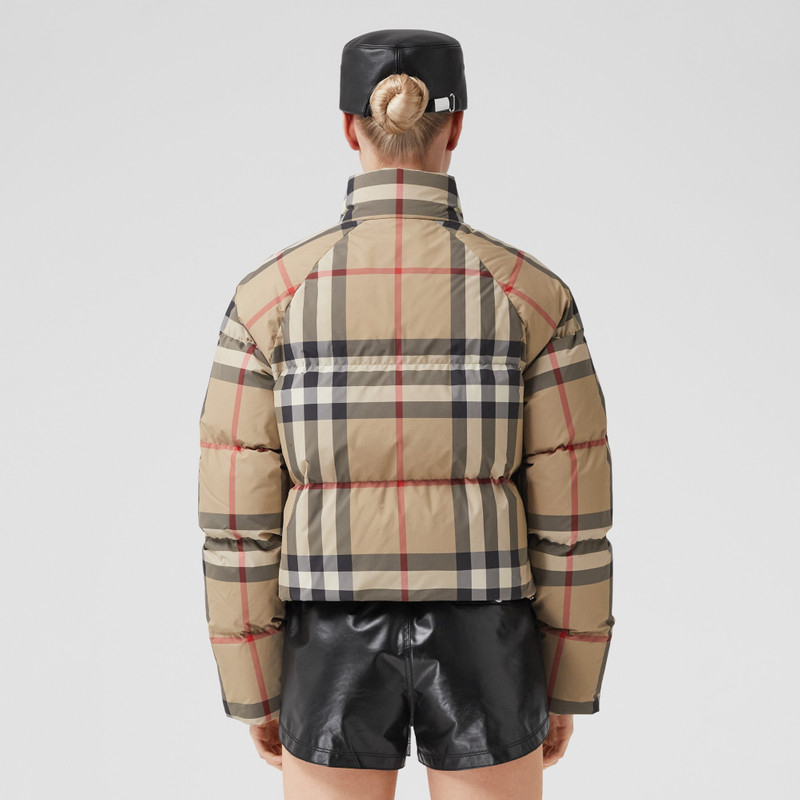 Check Cropped Puffer Jacket 4