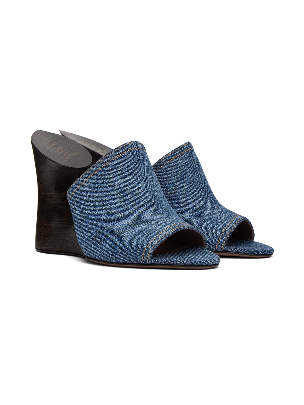 Blue 'La Sculpture' Mules - 4