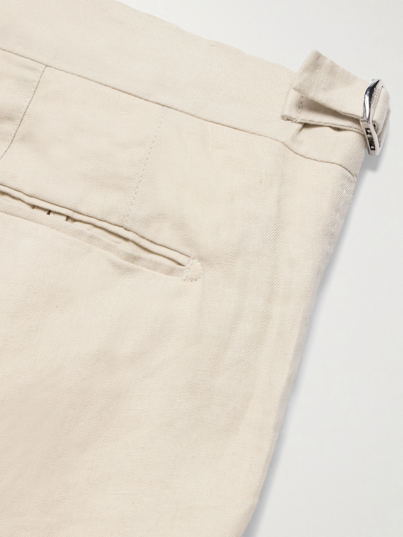 Griffon Tapered Linen Trousers Ecru - 5