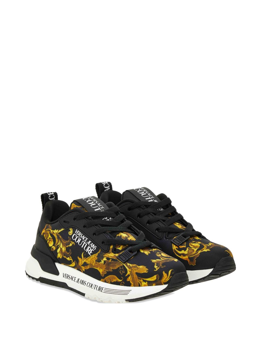 Dynamic baroque-print sneakers - 2