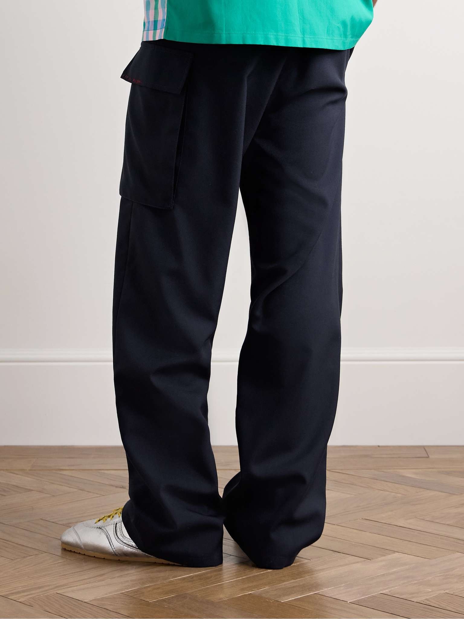 Straight-Leg Logo-Embroidered Virgin Wool Trousers - 4