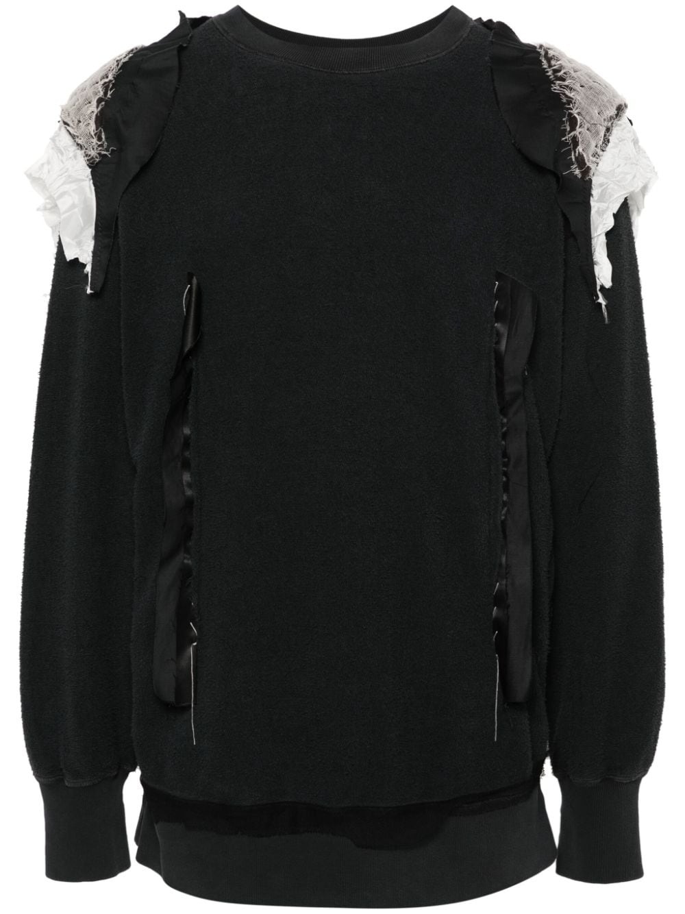 terry-cloth patchwork sweatshirt - 1
