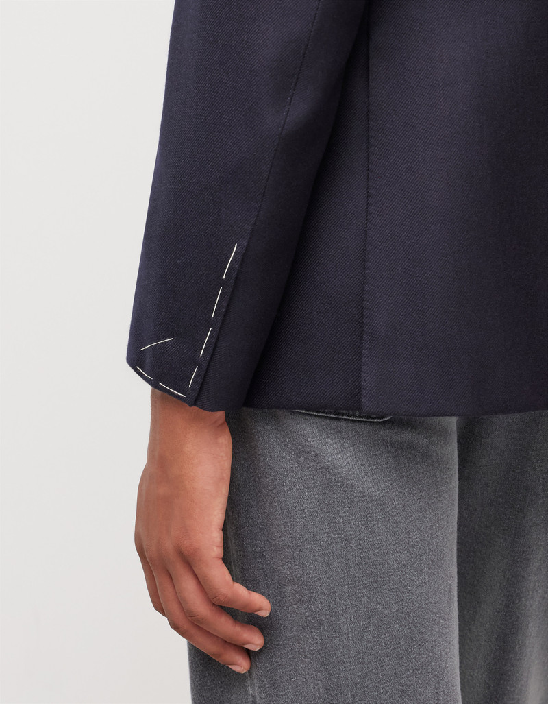 LIGHT BLUE AND BLUE SILK AND CASHMERE REGULAR-FIT OVERCHECK JACKET 197