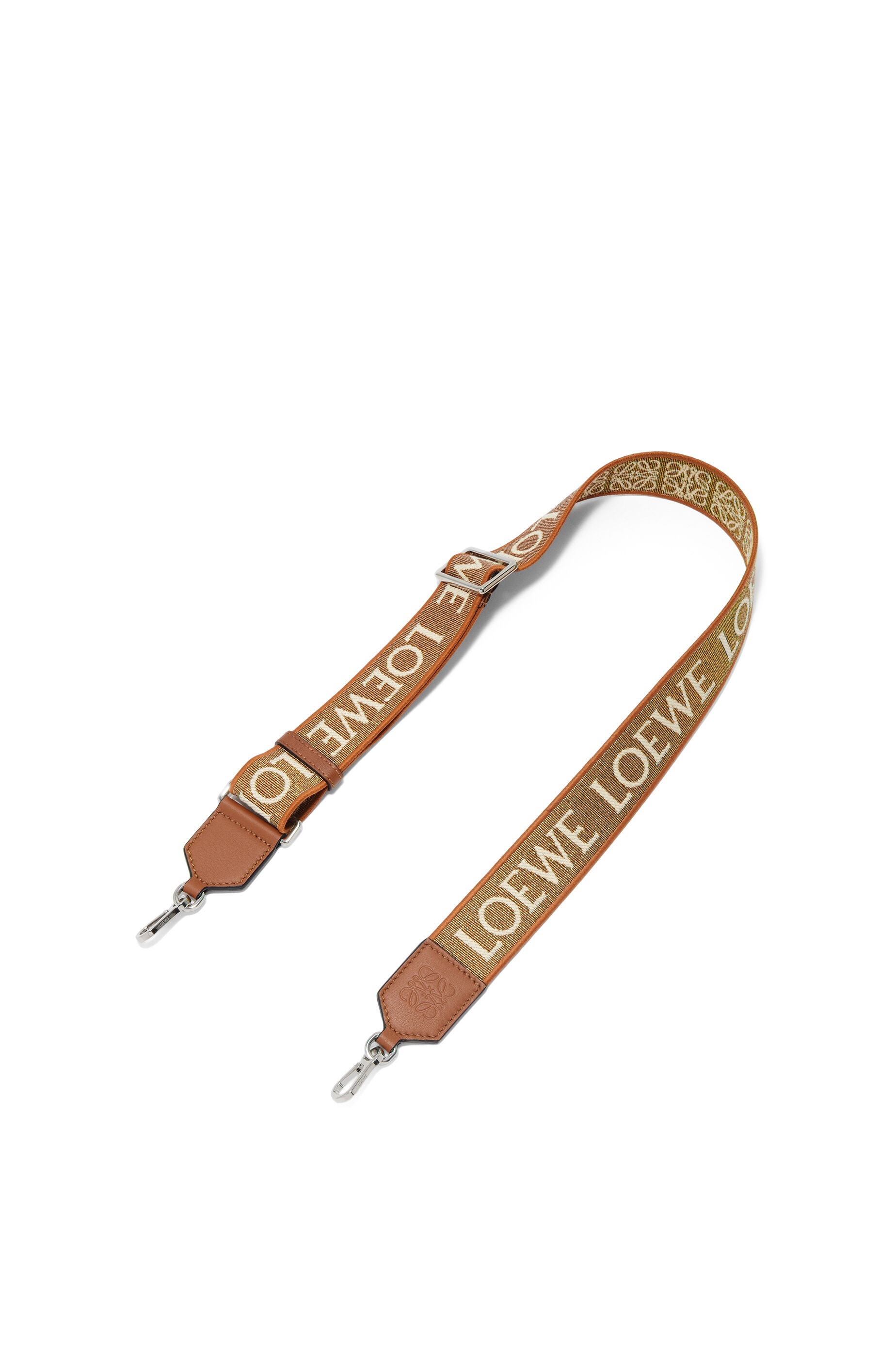 Anagram strap in lurex jacquard and calfskin - 1
