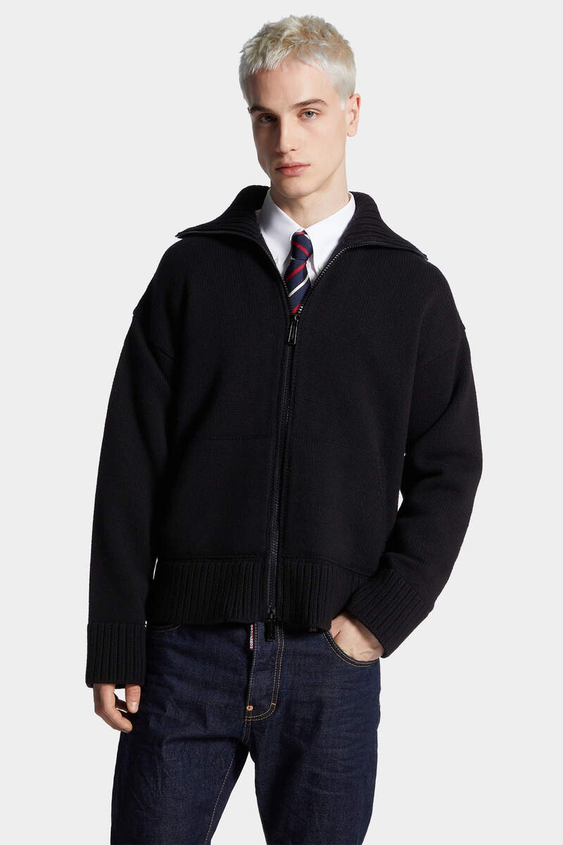FAKE STITCH D2 ZIPPED CARDIGAN - 3